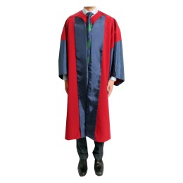 Designed blue and red robe graduation gown Customized PhD black plush graduation cap Doctor of Philosophy (PhD) Doctor of Laws (SJD) University of Hong Kong Graduation Gown Manufacturer DA524 Designed blue and red robe graduation gown Customized PhD black plush graduation cap Doctor of Philosophy (PhD) Doctor of Laws (SJD) University of Hong Kong Graduation Gown Manufacturer DA524